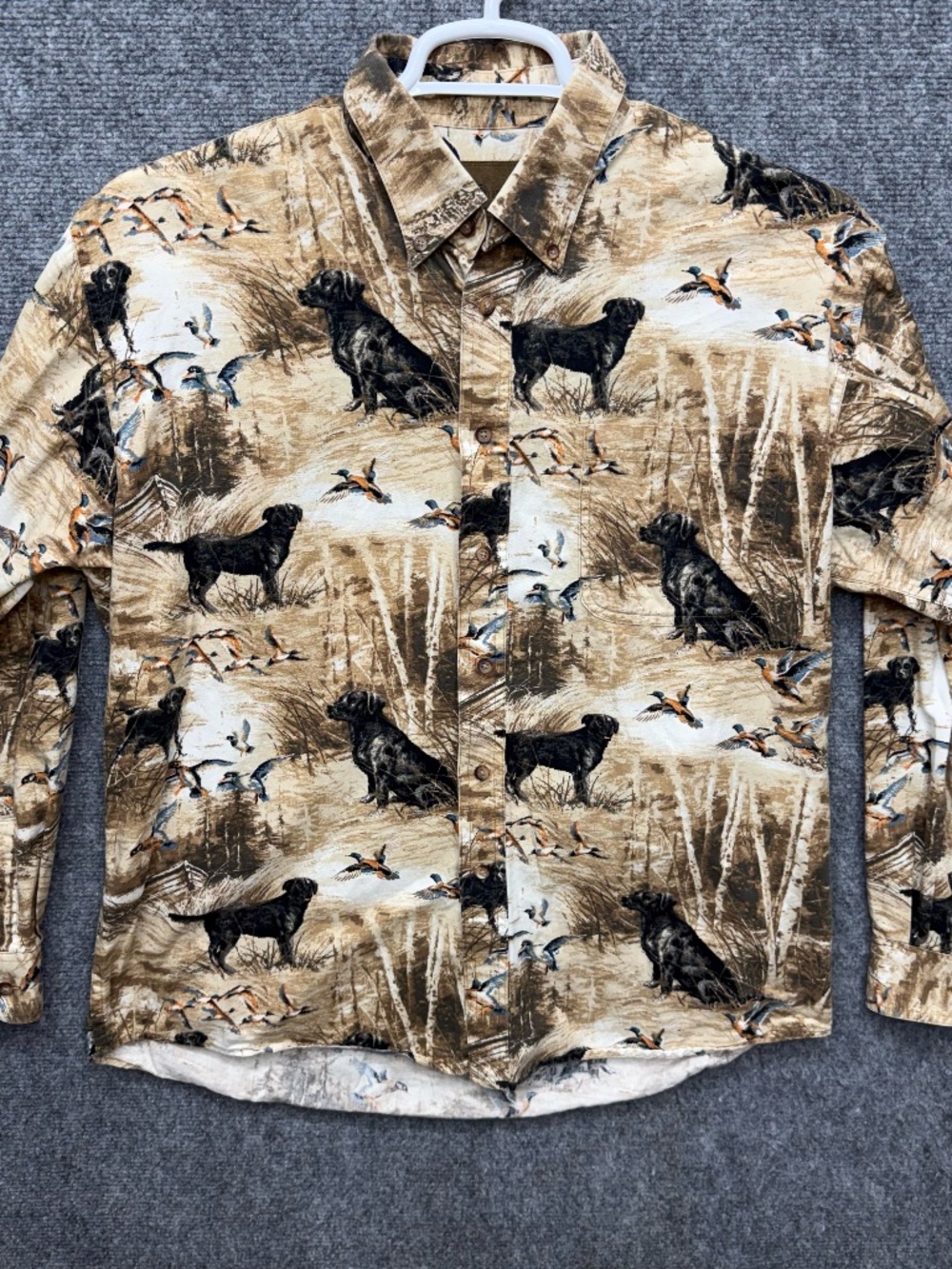 Duck Head Expedition Duck Hunting Print Button Down Shirt Men’s Size Large
